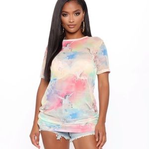 Unicorn Rainbow Mesh Shirt